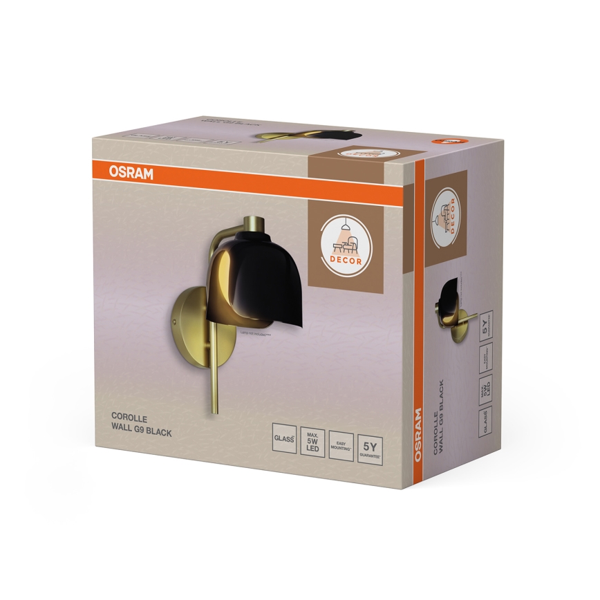 Osram - Nástěnná lampa DECOR COROLLE 1xG9/20W/230V černá/zlatá