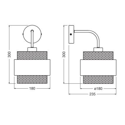 Osram - Nástěnná lampa DECOR HORNET 1xE27/10W/230V černá/zlatá