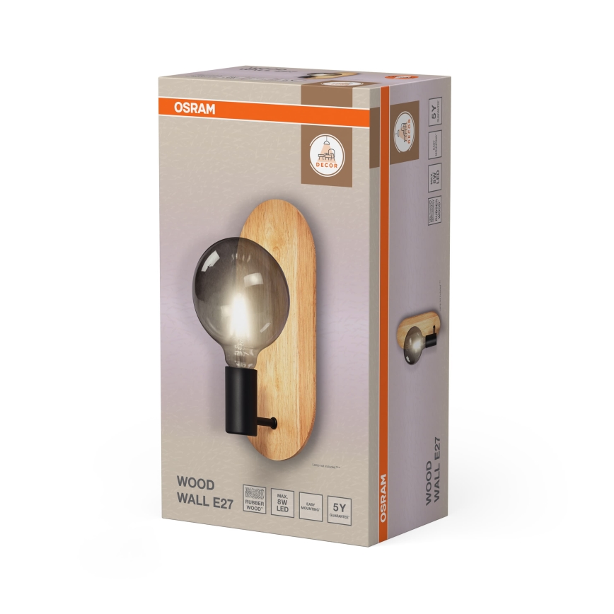 Osram - Nástěnná lampa DECOR WOOD 1xE27/8W/230V kaučukovník