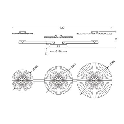 Osram - Nástěnné svítidlo PLISSEE 3xE27/15W/230V antracit