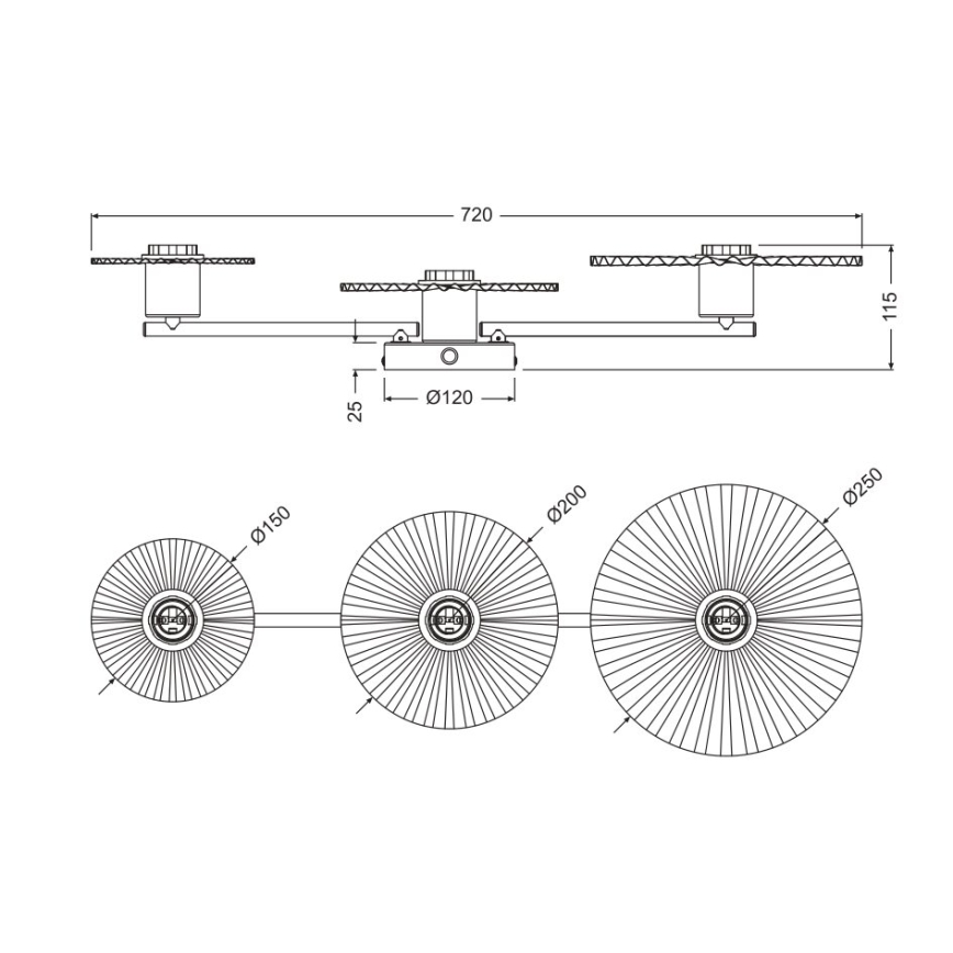 Osram - Nástěnné svítidlo PLISSEE 3xE27/15W/230V krémová