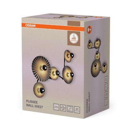 Osram - Nástěnné svítidlo PLISSEE 5xE27/15W/230V antracit