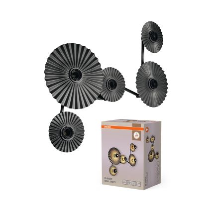 Osram - Nástěnné svítidlo PLISSEE 5xE27/15W/230V antracit