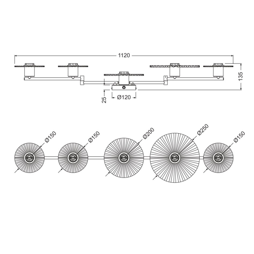 Osram - Nástěnné svítidlo PLISSEE 5xE27/15W/230V krémová