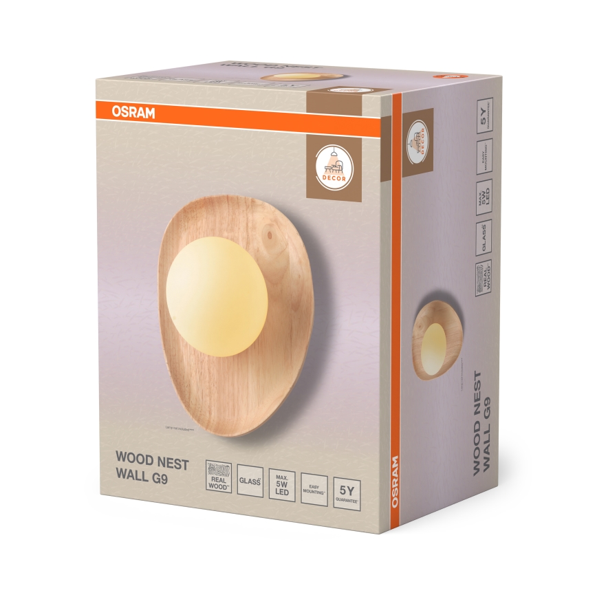 Osram - Nástěnné svítidlo WOOD NEST 1xG9/5W/230V kaučukovník