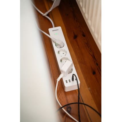 Osram - Prodlužovací kabel SMART+ 4Z typ F + 2xUSB-A + 2xUSB-C Wi-Fi