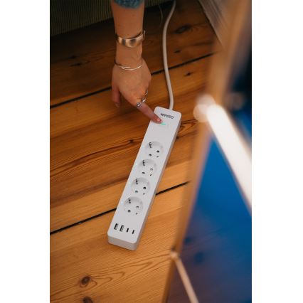 Osram - Prodlužovací kabel SMART+ 4Z typ F + 2xUSB-A + 2xUSB-C Wi-Fi