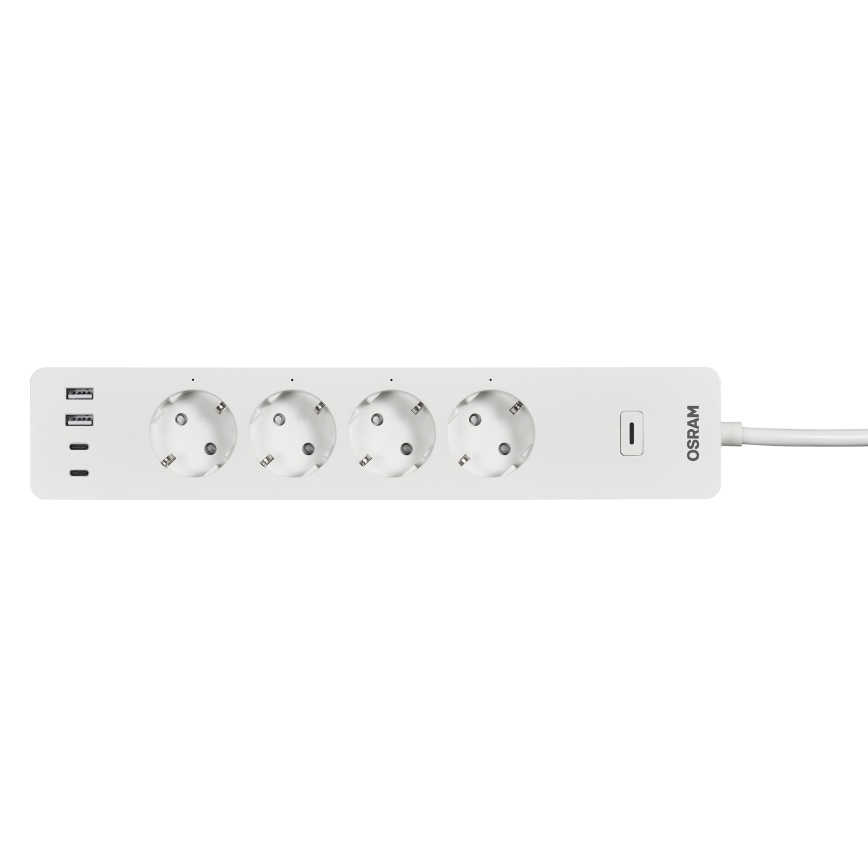 Osram - Prodlužovací kabel SMART+ 4Z typ F + 2xUSB-A + 2xUSB-C Wi-Fi