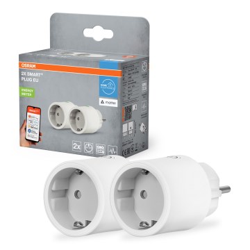 Osram - SADA 2x Chytrá zásuvka SMART+ MATTER SCHUKO 2300W/230V/10A Wi-Fi bílá