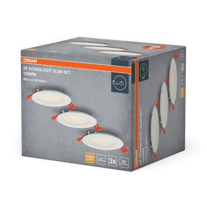 Osram - SADA 3x LED Podhledové svítidlo SPOT LED/8W/230V 3000K pr. 12 cm bílá