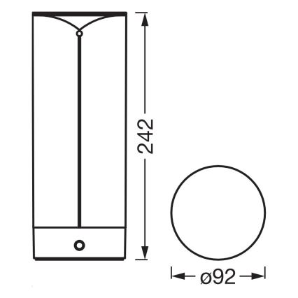 Osram - LED Stmívatelná dotyková venkovní stolní lampa ENDURA STYLE LED/1,5W/5V 2500 mAh USB IP54 antracit