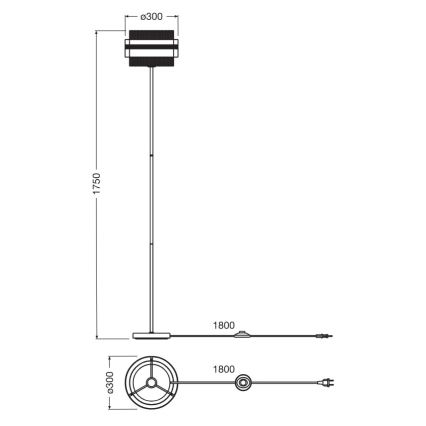 Osram - Stojací lampa DECOR HORNET 1xE27/10W/230V černá/zlatá