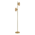 Osram - Stojací lampa GOLD GLASS 2xE14/12W/230V zlatá/kouřová béžová