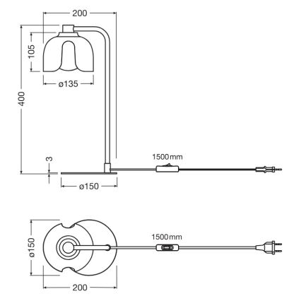 Osram - Stolní lampa DECOR COROLLE 1xG9/20W/230V černá/zlatá