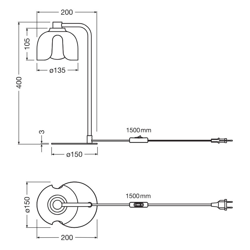 Osram - Stolní lampa DECOR COROLLE 1xG9/20W/230V černá/zlatá