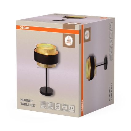 Osram - Stolní lampa DECOR HORNET 1xE27/10W/230V černá/zlatá