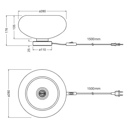 Osram - Stolní lampa DECOR SMOKE 1xE27/12W/230V černá/kouřová šedá