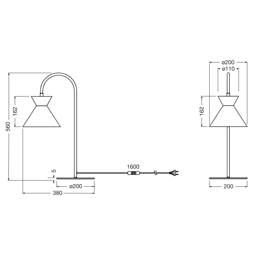 Osram - Stolní lampa DECOR WAIST 1xE27/40W/230V černá
