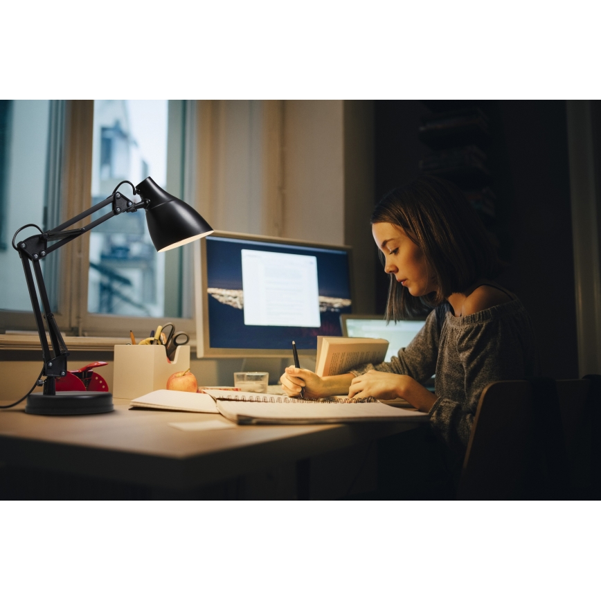 Osram - Stolní lampa DESK LINE 1xE27/11W/230V černá