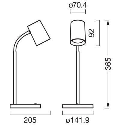 Osram - Stolní lampa DESK LINE 1xGU10/9W/230V bílá