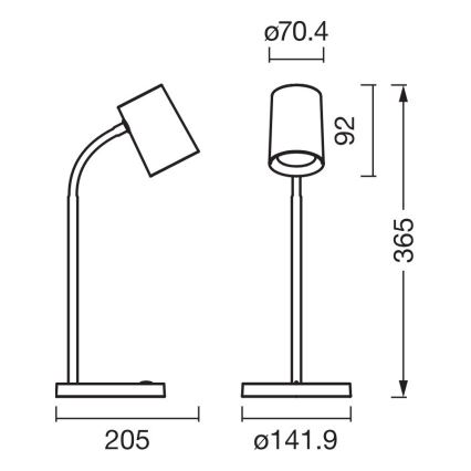 Osram - Stolní lampa DESK LINE 1xGU10/9W/230V šedá