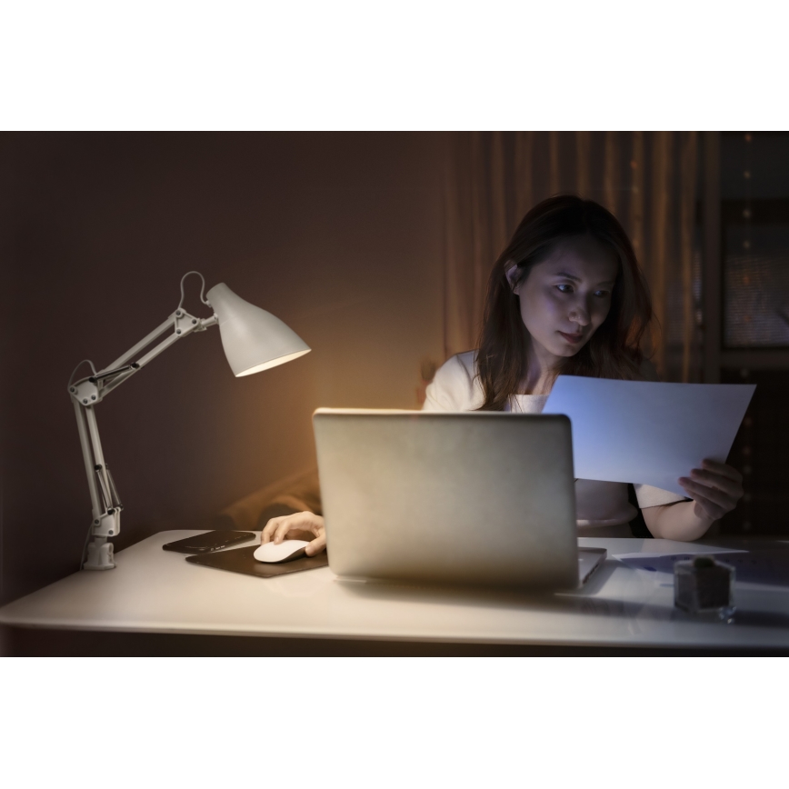 Osram - Stolní lampa s klipem DESK LINE 1xE27/11W/230V bílá