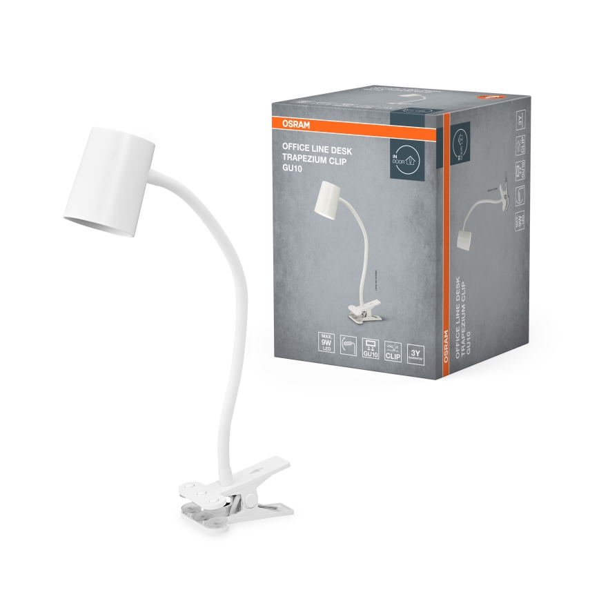 Osram - Stolní lampa s klipem DESK LINE 1xGU10/9W/230V bílá