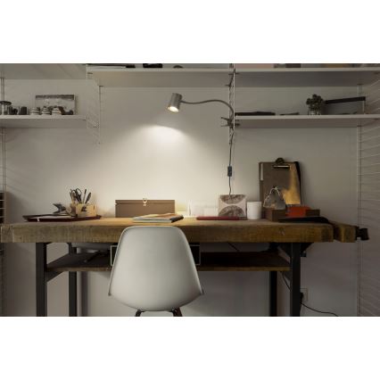 Osram - Stolní lampa s klipem DESK LINE 1xGU10/9W/230V šedá