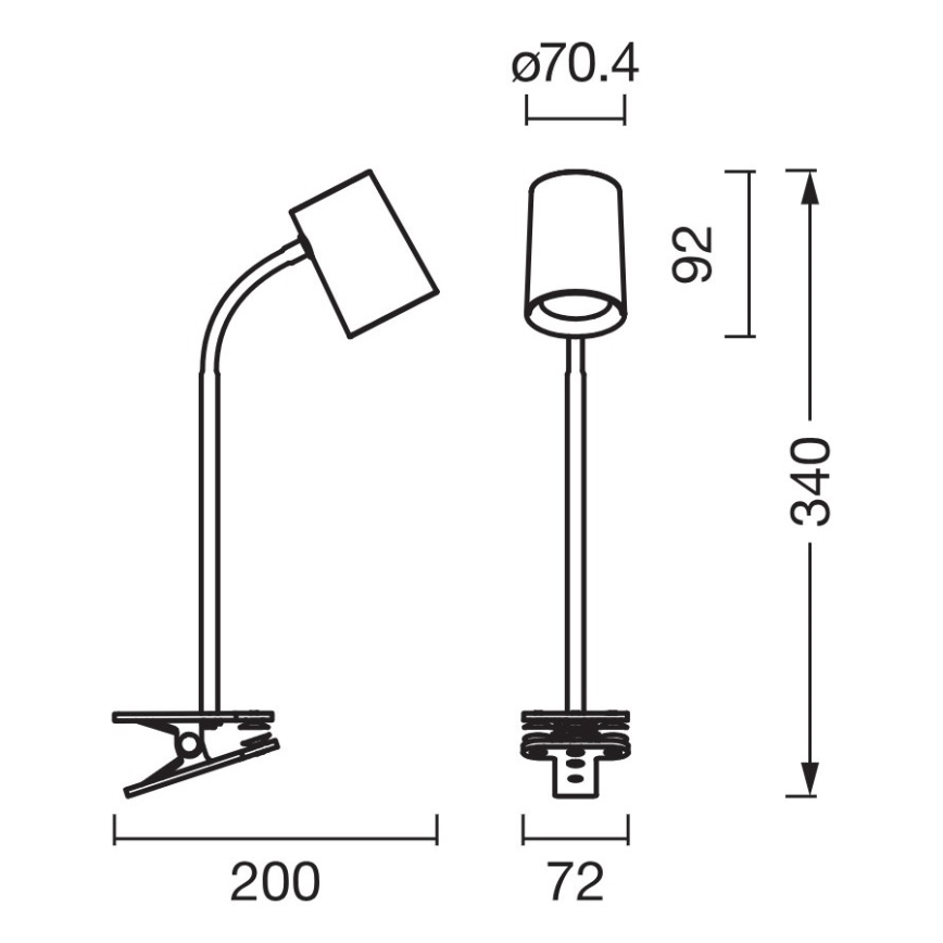 Osram - Stolní lampa s klipem DESK LINE 1xGU10/9W/230V šedá