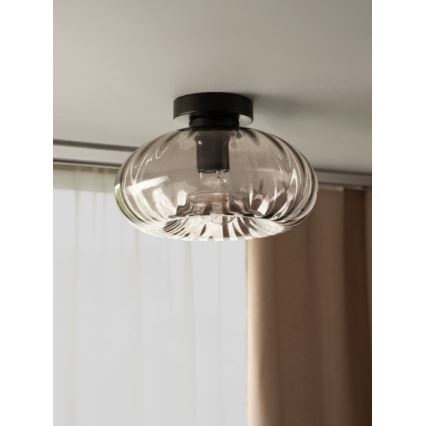 Osram - Stropní svítidlo DECOR SMOKE 1xE27/12W/230V pr. 28 cm černá/kouřová šedá