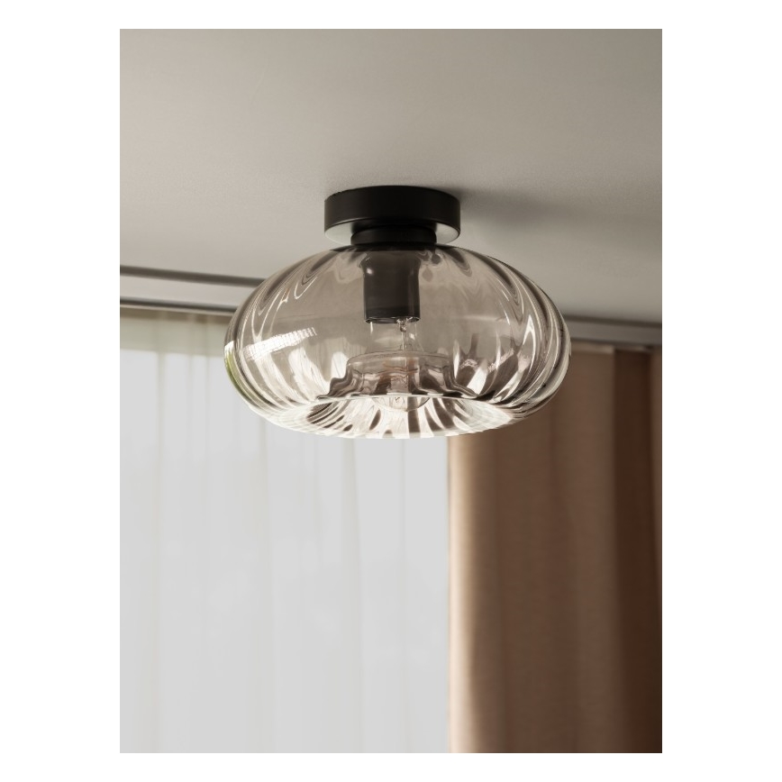 Osram - Stropní svítidlo DECOR SMOKE 1xE27/12W/230V pr. 28 cm černá/kouřová šedá