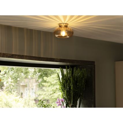 Osram - Stropní svítidlo GOLD GLASS 1xE27/12W/230V pr. 28 cm zlatá/kouřová béžová