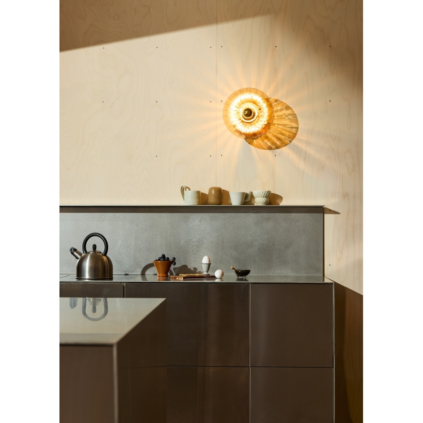 Osram - Stropní svítidlo GOLD GLASS 1xE27/12W/230V pr. 28 cm zlatá/kouřová béžová