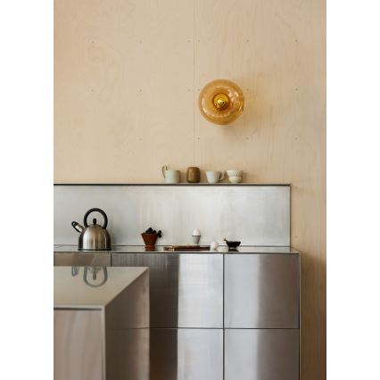 Osram - Stropní svítidlo GOLD GLASS 1xE27/12W/230V pr. 28 cm zlatá/kouřová béžová