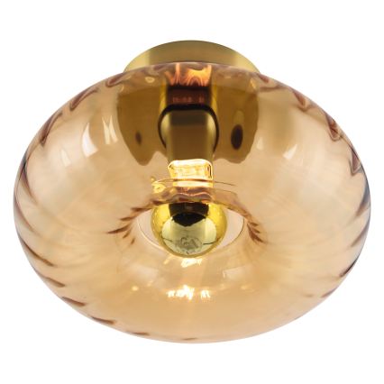 Osram - Stropní svítidlo GOLD GLASS 1xE27/12W/230V pr. 28 cm zlatá/kouřová béžová