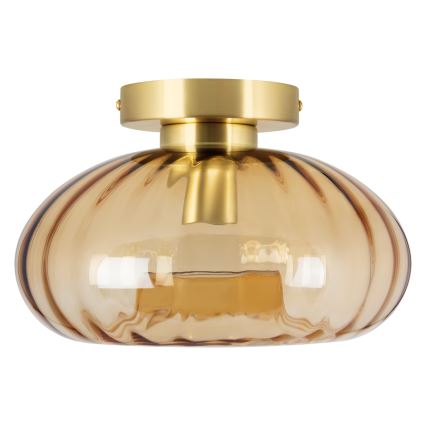 Osram - Stropní svítidlo GOLD GLASS 1xE27/12W/230V pr. 28 cm zlatá/kouřová béžová