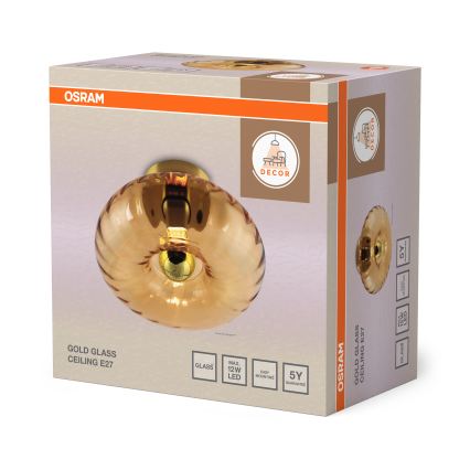 Osram - Stropní svítidlo GOLD GLASS 1xE27/12W/230V pr. 28 cm zlatá/kouřová béžová