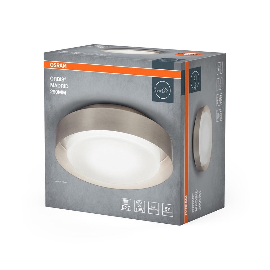 Osram - Stropní svítidlo ORBIS MADRID 2xE27/10W/230V pr. 29 cm matný chrom