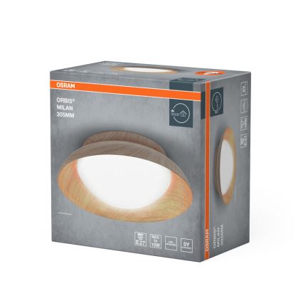 Osram - Stropní svítidlo ORBIS MILAN 2xE27/10W/230V pr. 30,5 cm dekor dřeva