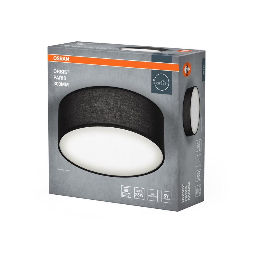 Osram - Stropní svítidlo ORBIS PARIS 1xE27/25W/230V pr. 30 cm černá