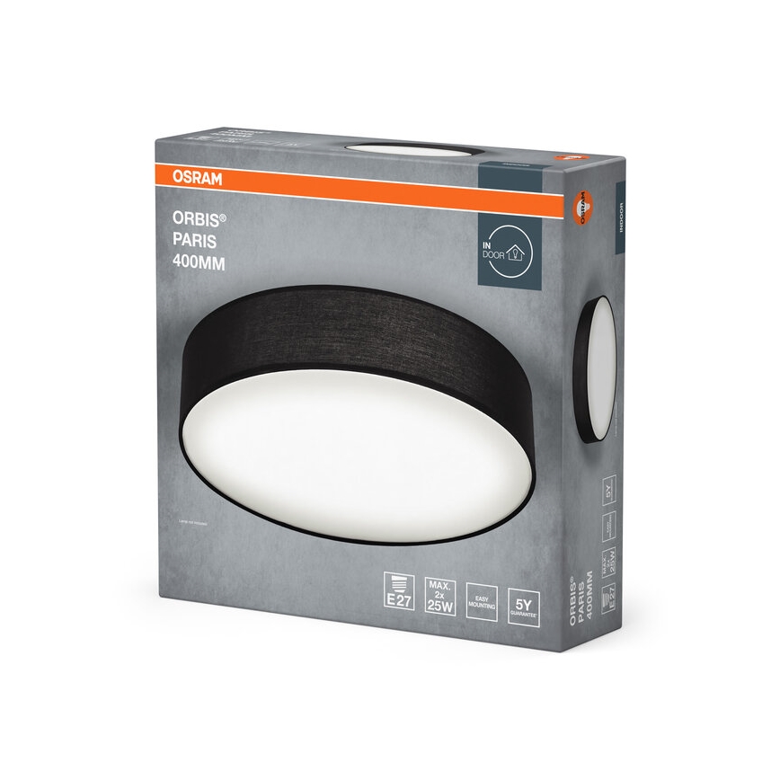 Osram - Stropní svítidlo ORBIS PARIS 2xE27/25W/230V pr. 40 cm černá