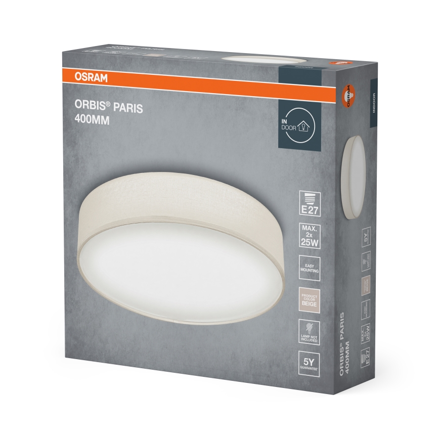 Osram - Stropní svítidlo ORBIS PARIS 2xE27/25W/230V pr. 40 cm krémová