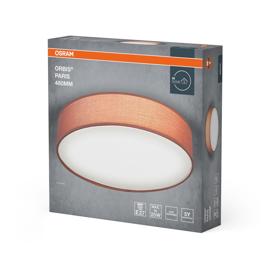 Osram - Stropní svítidlo ORBIS PARIS 3xE27/15W/230V pr. 48 cm hnědá
