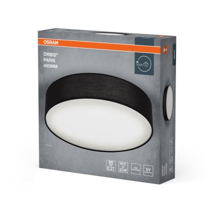 Osram - Stropní svítidlo ORBIS PARIS 3xE27/25W/230V pr. 48 cm černá
