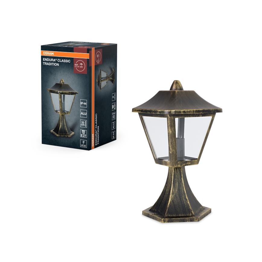 Osram - Venkovní lampa TRADITION 1xE27/60W/230V IP44 patina/zlatá
