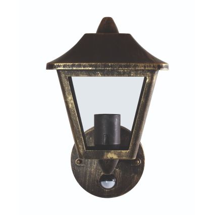 Osram - Venkovní nástěnná lampa se senzorem TRADITION UP 1xE27/60W/230V IP44 patina/zlatá
