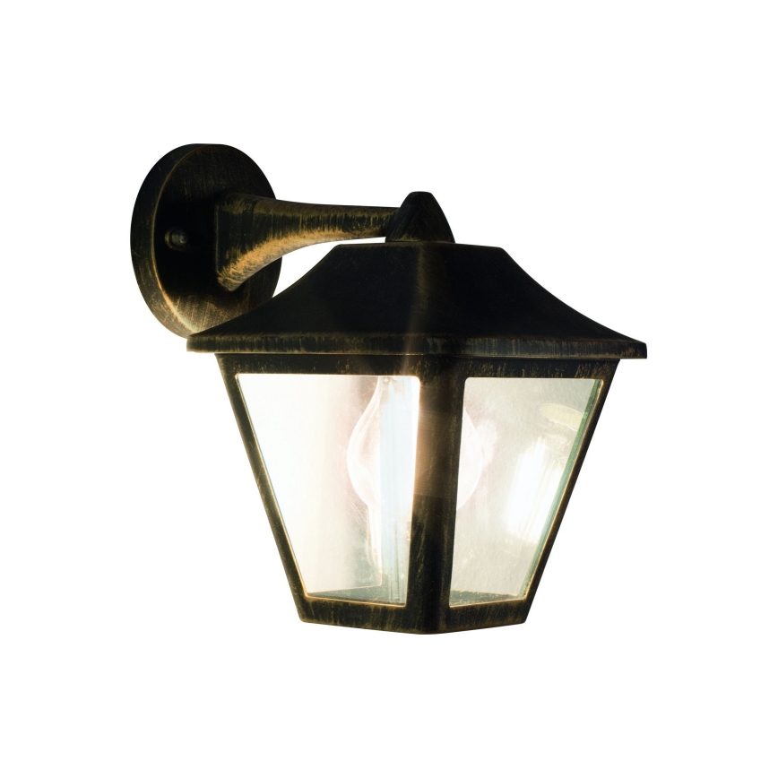 Osram - Venkovní nástěnná lampa TRADITION DOWN 1xE27/60W/230V IP44 patina/zlatá