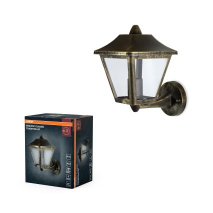 Osram - Venkovní nástěnná lampa TRADITION UP 1xE27/60W/230V IP44 patina/zlatá