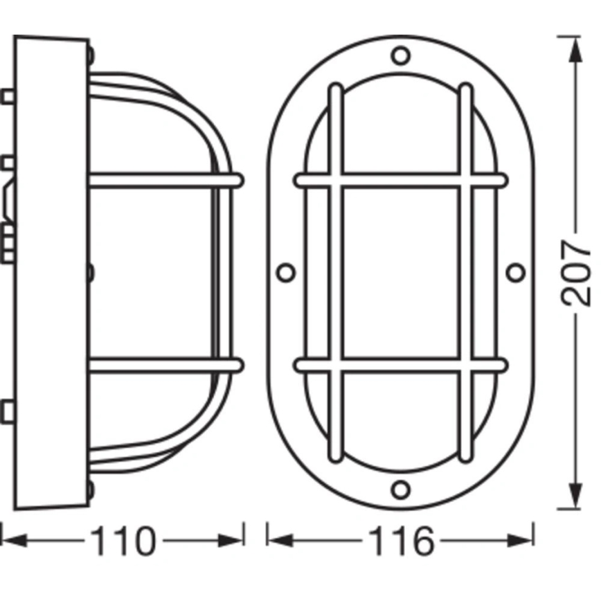 Osram - Venkovní nástěnné svítidlo BULKHEAD 1xE27/10W/230V IP54 černá