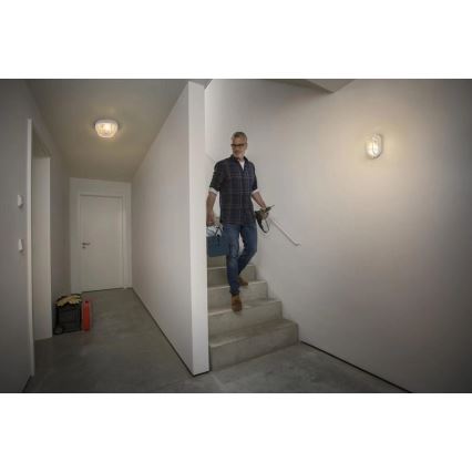 Osram - Venkovní nástěnné svítidlo BULKHEAD 1xE27/10W/230V pr. 19 cm IP54 bílá